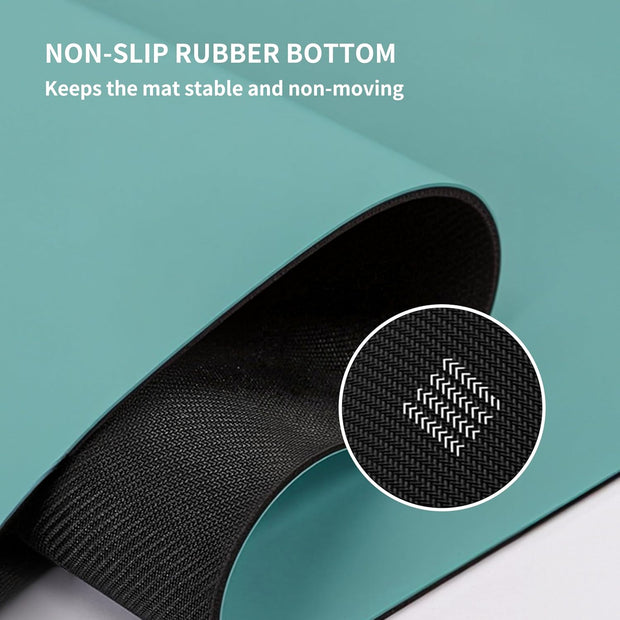 Professional PU Rubber Yoga Mat, Double-Sided Non Slip Sweat Resistant Exercise Mat for Men Women, Comfortable Extra Long & Wide for Yoga, Pilates, Fitness, Home Gym, 72"×26.8"×0.18"(4.5mm)Thick