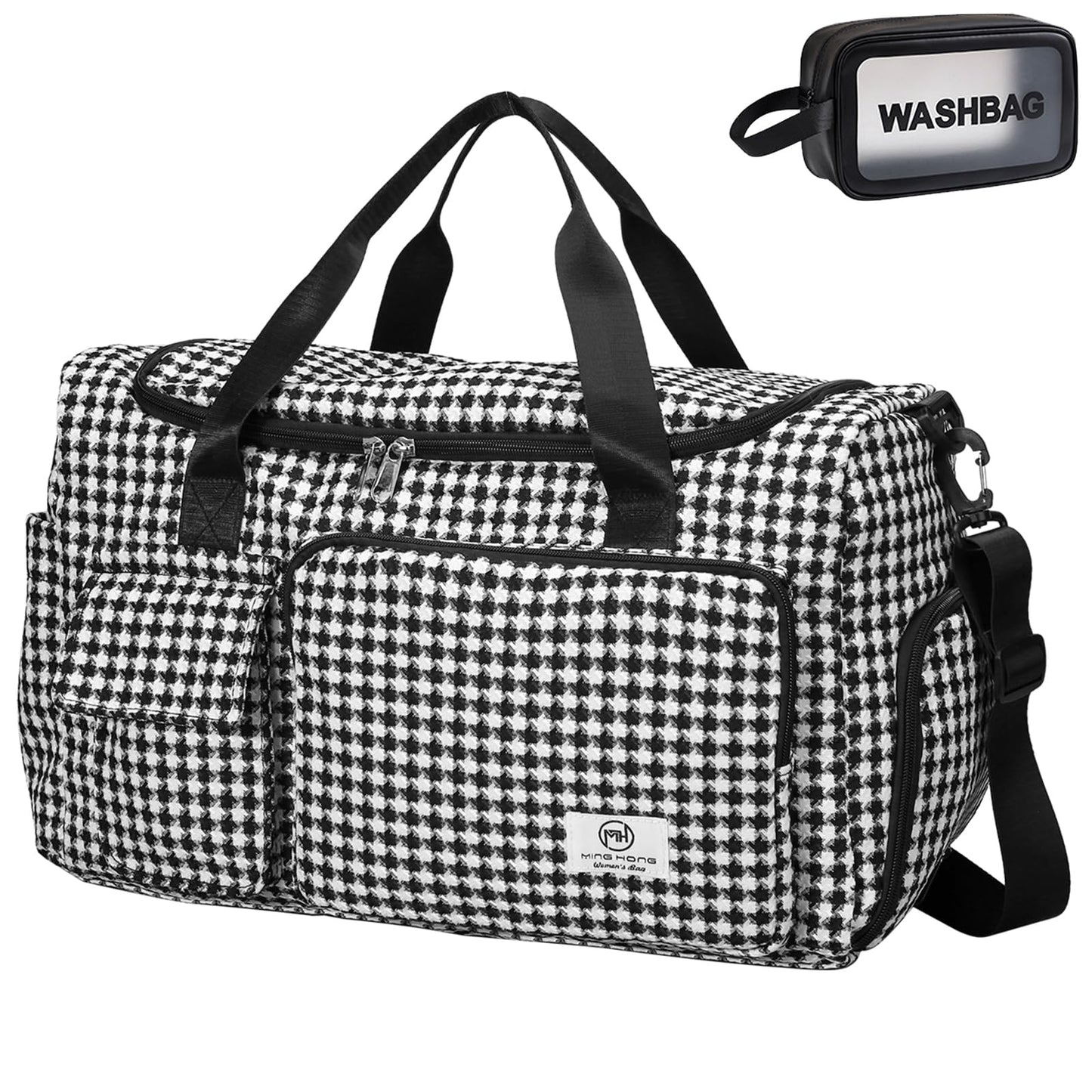 Small Gym Bag for Women, Travel Duffle Bag Carry On Weekender Bag with Shoe Compartment