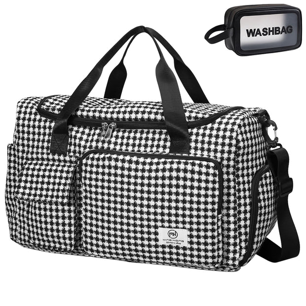 Small Gym Bag for Women, Travel Duffle Bag Carry On Weekender Bag with Shoe Compartment