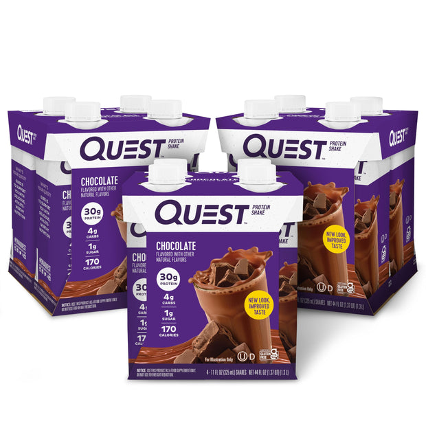 Quest Nutrition Ready to Drink Coffee Protein Shake, 30g Protein, 4g Carb, 1g Sugar, Gluten Free, Keto Friendly, 4 Count (Pack of 3)