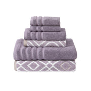 Modern Threads Oxford 6-Piece 100% Cotton Towel Set – Yarn Dyed Jacquard & Solid – Includes 2 Bath Towels, 2 Hand Towels, 2 Washcloths – Absorbent, Quick Dry, Soft & Durable – Aqua