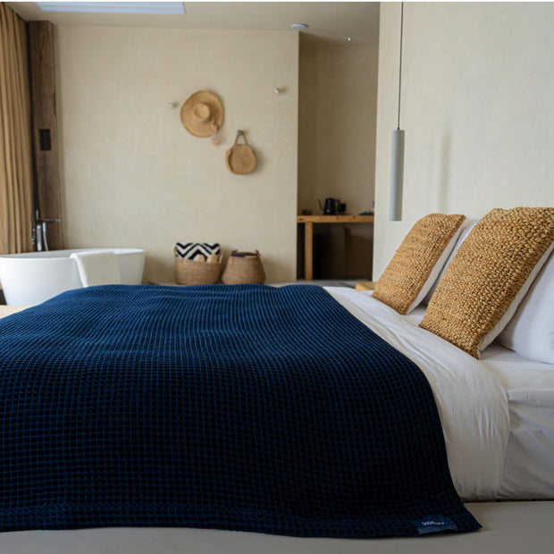 Luxury Japanese Cotton Waffle Bath Towel | Plush, Absorbent, and Quick Dry (Coral Orange, Hand Towel, 32" x 16")