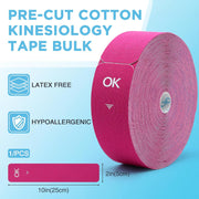 OK TAPE Kinesiology Tape Pre Cut Strips Bulk (150 PCS),Elastic Cotton Latex Free Hypoallergenic Athletic Tape Roll for Muscle Joint Knee,Waterproof k Tape 2in×10in/PCS