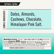 Thunderbird Bars Energy Snack, Gluten-Free with Protein, Healthy Real Food, Vegan Paleo Non-GMO, No Added Sugar, Chocolate Almond Butter Sea Salt Flavor (6 Count, 1.7 oz. Bars)