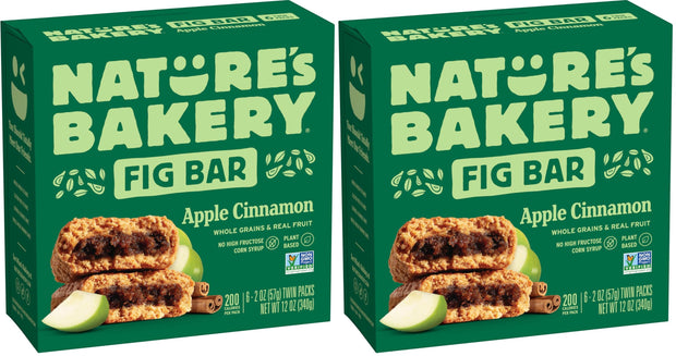 Nature’s Bakery Whole Wheat Fig Bars, Original Fig, Real Fruit, Vegan, Non-GMO, Snack bar, 1 box with 12 twin packs (12 twin packs)