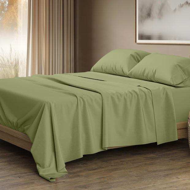 THREAD SPREAD 100% Egyptian Cotton King Size Sheets Set - Luxury 1500 Thread Count Egyptian Cotton Sheets King Size, Silky Soft, Cooling, Sateen Weave 17" Deep Pocket Bed Set - White