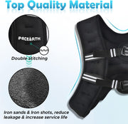 PACEARTH Weighted Vest,4lb/6lb/10lb/12lb/16lb/20lb/25lb/30lb Weight Vest with Reflective Stripe, Body Weight Vests Adjustable for Men, Women Workout, Strength Training, Running, Walking, Jogging
