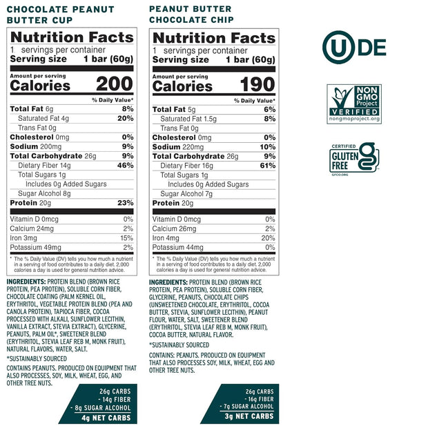 No Cow Vegan Protein Bars, Upgraded Brand Sampler Pack | 20g Plant Based Protein, Gluten Free, Dairy Free, Soy Free, Keto Friendly, Low Sugar, High Fiber Snack Bars | Pack of 12