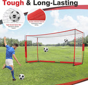 Portable Soccer Goal, Detachable 12x6 FT Soccer Goals Net for Backyard, Quick Setup Training Equipment with 1 Carry Bag, 1 Football, 12 Training Cones