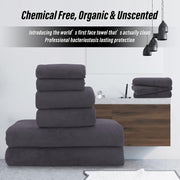 MOONQUEEN Ultra Soft Towel Set-Quick Drying-2 Bath Towels 2 Hand Towels 2 Washcloths - Microfiber Coral Velvet Highly Absorbent Towel for Bath Fitness, Bathroom, Sports, Yoga, Travel(Dark Grey, 6 Pcs)