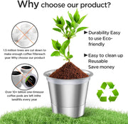 Noalto Reusable K Cups and Coffee Pods,Universal stainless steel k Cups for Keurig 2.0 and 1.0 Coffee Makers machine(2pack)