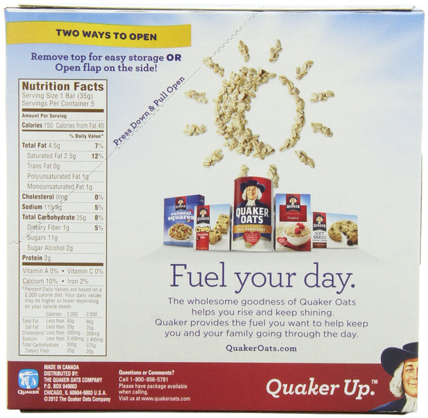 Quaker Yogurt Chewy Granola Bar, Blueberry, 1.23 Ounce Packages - 5 Count Box, 6.15 Ounce (Pack of 12)