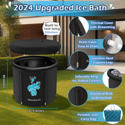 Jasonwell Ice Bath Tub for Athletes - Heavy Duty Cold Water Therapy Plunge Tub Ice Pod for Recovery Portable Ice Barrel Plunge Pool for Outdoor Inflatable Hot Tub Bathtub at Home for Adults