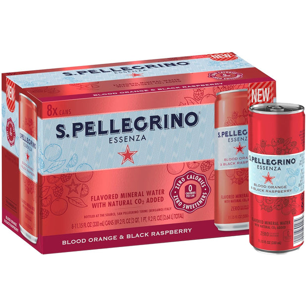 S.Pellegrino Essenza Variety Pack - Blood Orange, Dark Morello Cherry, Wild Strawberry,11.15 Fl. Oz (Pack of 24)