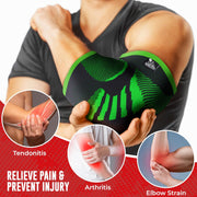 Nordic Lifting Elbow Compression Sleeves (1 Pair) – Support for Pain Relief, Tendonitis, Golfer’s & Tennis Elbow Recovery