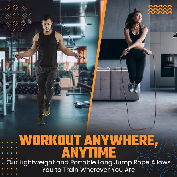 STARFIT Lightweight Jump Rope for Fitness and Exercise, Adjustable Jump Ropes with Plastic Handles, Cardio and Endurance Training, Jumping Rope for Workout