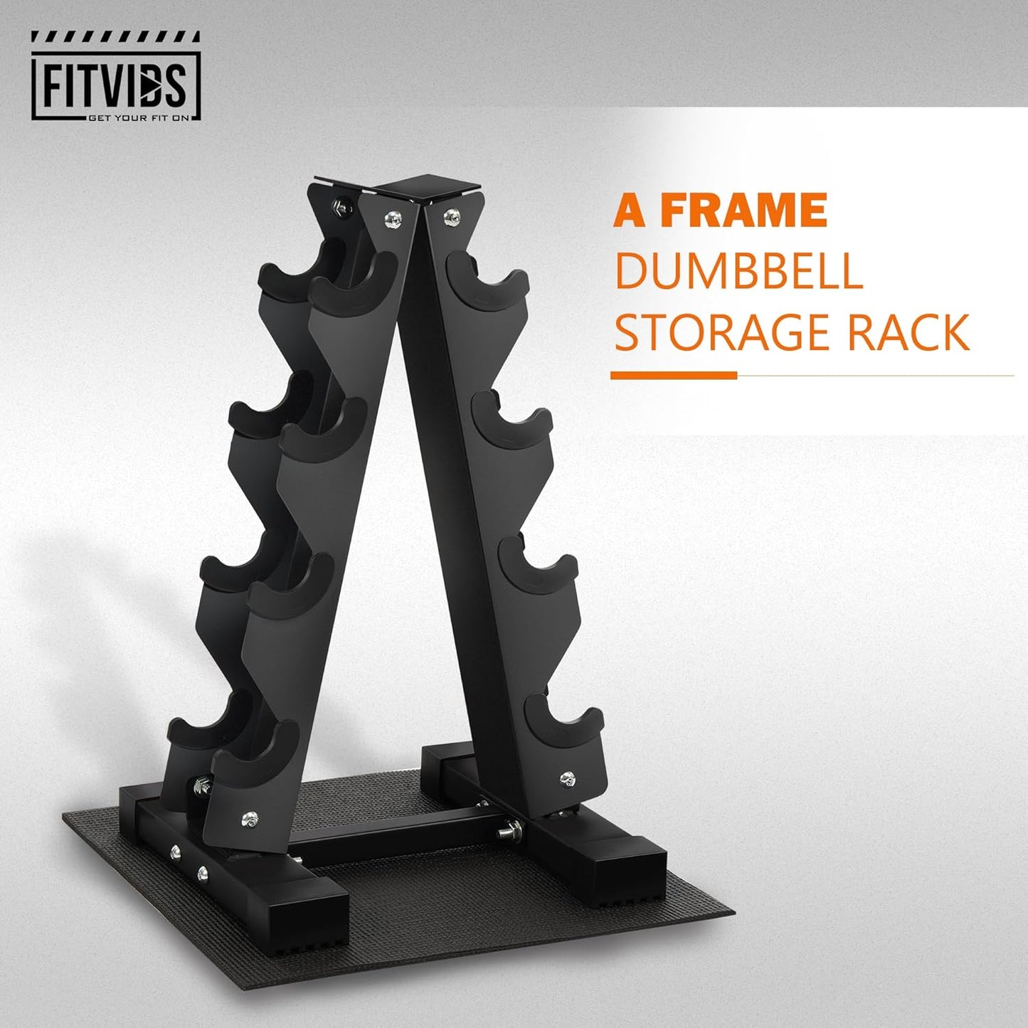 A-Frame Dumbbell Rack Stand Only with Anti-Slip Pads, Compact Weight Storage Rack for Home Gym, 4 Tier or 5 Tier A-Shape Rack Options