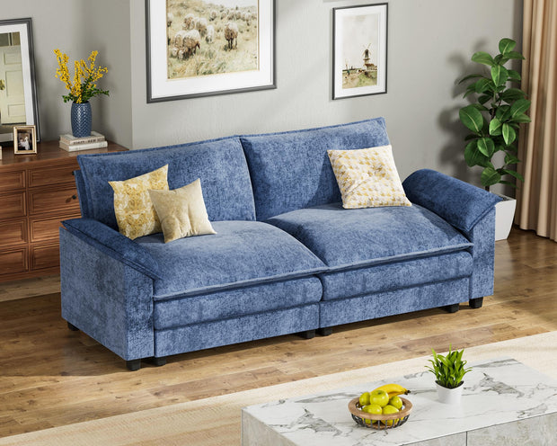 Homall 119" Modular Sectional Sofa, L Shaped Sofa Couch with Reversible Ottoman, DIY Combination Chenille Deep 3-Seat Cloud Couch for Living Room, Apartment (Light Grey, L Shaped Sofa)