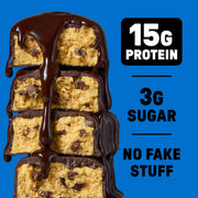 JUNKLESS Protein Bars - Cookies & Cream - 15g Protein, No Added Sugar, Gluten Free, High Fiber, Delicious Taste and Texture, Satisfying, Healthy Snack for Energy - 12 Bars