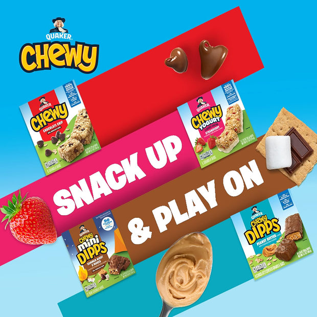 Quaker Chewy Lower Sugar Granola Bars, 3 Flavor Variety Pack, 58 Count (Pack of 1)