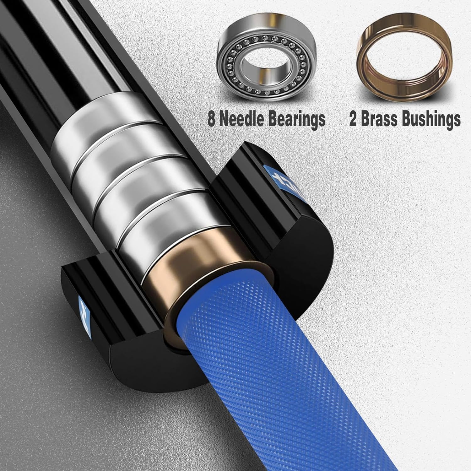 7ft Olympic Barbell – 1500LB Capacity 45LB Weightlifting Bar, 28mm Olympic Bar with Bearings, Fits 2" Plates, Alloy Steel Power Bar for Home Gym Strength Training
