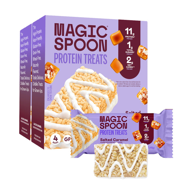 MAGIC SPOON Treats - High Protein, Low Carb, Keto Friendly, Low Sugar, Gluten Free, Crispy Protein Bar Cereal Bar, On-The-Go Healthy Snack (Chocolate PB, 8 Bars)