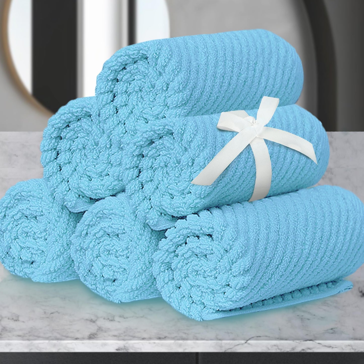 VOOVA & MOVAS Bathroom Hand Towels Set of 4, Large 18"x28" - 100% Cotton | Quick Dry | Light Weight | Thick | Soft | Absorption, Luxury Hand Towels for Showering, Hot Pink Bathroom Decor