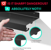 Metal Shelf Compatible with Tonal Accessories, Floating Shelf Organizer for Home Gym Storage, T-Lock Adapters Bracket Hanger, Gym Rack Wall Mounted with Hooks, Black Workout Holder