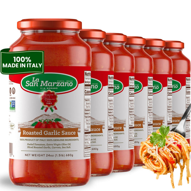 La San Marzano Marinara Sauce, 24 oz, Pasta Sauce Made in Italy, All Purpose Tomato Premium Quality, All Natural, Mediterranean Diet, Non GMO, Vegan, Gluten Free