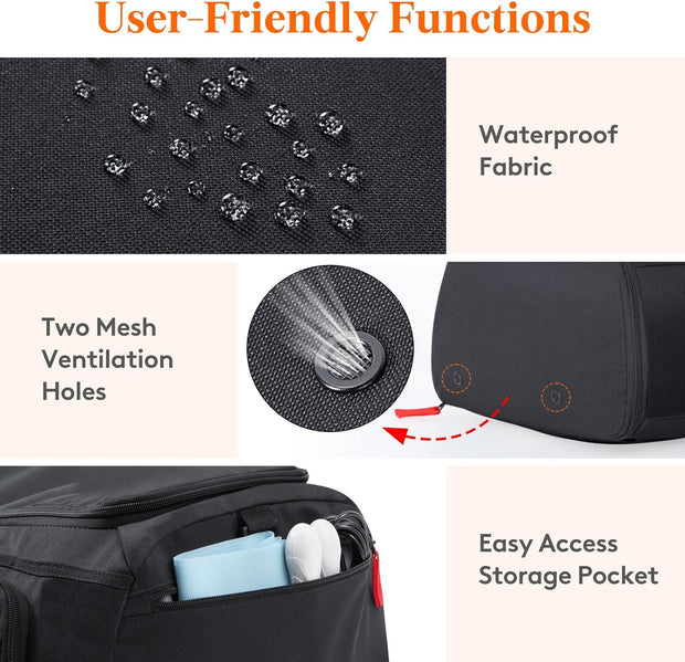 Lifewit Gym Bag for Men & Women with Shoe Compartment, 40L Carry On Duffle Bag for Travel, 3 In 1 Waterproof Weekender Workout Overnight Sports Backpack with Dry and Wet Seperation, Black