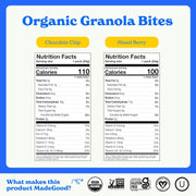 MadeGood Granola Bites Chocolate Chip & Mixed Berry Variety Pack (28 Count) Gluten Free and Organic Snacks