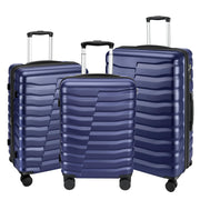 Lightweight Luggage with Spinner Wheels & YKK Zipper, Hard Shell 3-Piece Suitcase ABS+PC Hardside Luggage Set with TSA Lock for Men Travel, Black (20+24+28 inch)