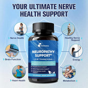 Nerve & Peripheral Neuropathy Support Supplement with 1200mg R-Alpha Lipoic Acid L-Carnitine Vitamin B12 B1 B6 D3 E Folate Lions Mane NAC Magnesium Turmeric - Liver Detox, Antioxidant & Mental Support