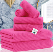 VOOVA & MOVAS Burgundy Towel Set - 100% Cotton | Lightweight | Soft | Quick Dry, 6 Piece Towel Set,2 Large Bath 30"x56", 2 Hand 18"x28", 2 Washcloths 13"x13", Towels Gift Set, Red Towels