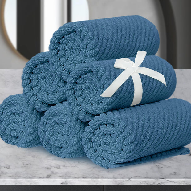 Towels for Bathroom - 100% Cotton | Lightweight | Thick | Soft, Quick Dry Towels, Bath Towel Set of 6 Large, 2 Bath 30"x56", 2 Hand 18"x28", 2 Washcloths 13"x13", Luxury Shower Towel Set, Aqua Teal