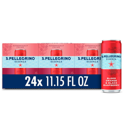 S.Pellegrino Essenza Blood Orange Black Raspberry Flavored Mineral Water with Natural CO2 Added 24 PACK