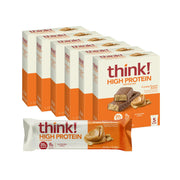 think! Protein Bars, High Protein Snacks, Gluten Free, Kosher Friendly, Creamy Peanut Butter, Nutrition Bars, 2.1 Oz per Bar, 12 Count (Packaging May Vary)