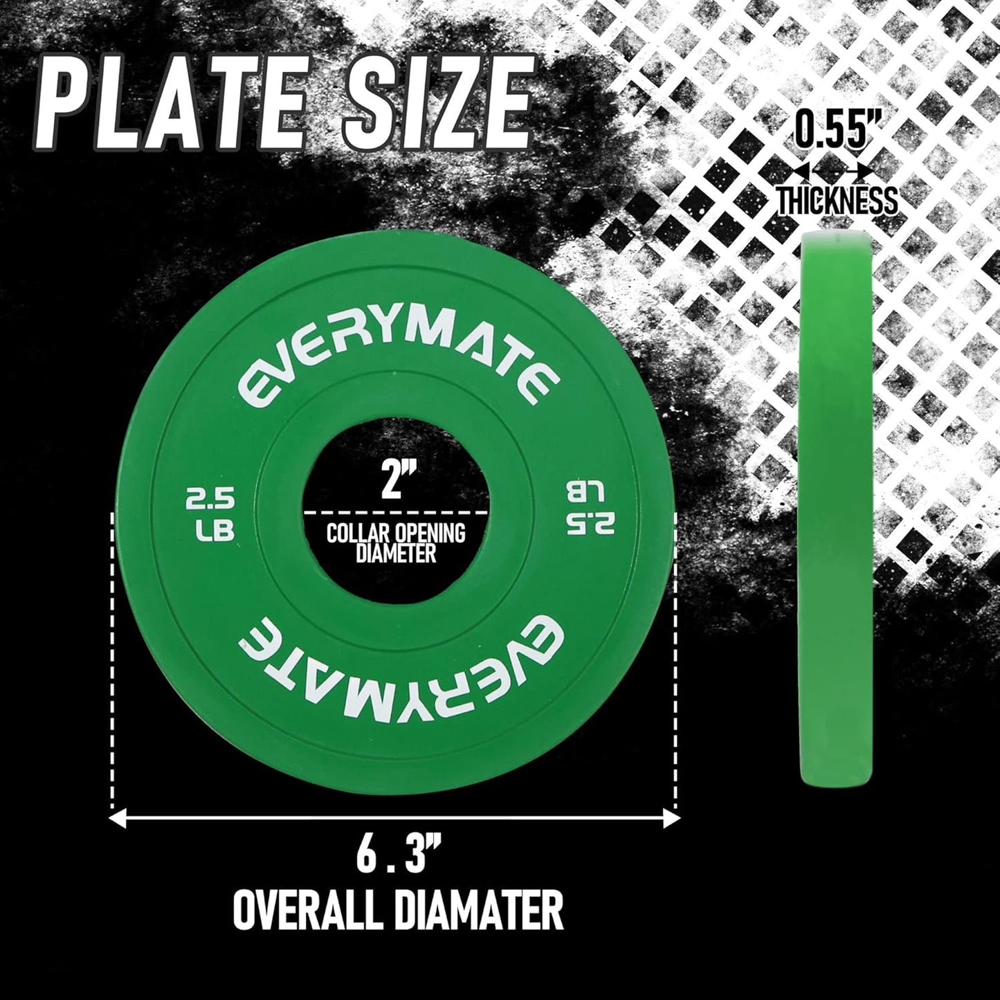 Change Weight Plates 1.25LB 2.5LB 5LB Set Fractional Plate Olympic Bumper Plates for Cross Training Bumper Weight Plates Steel Insert Strength Training Weight Plates