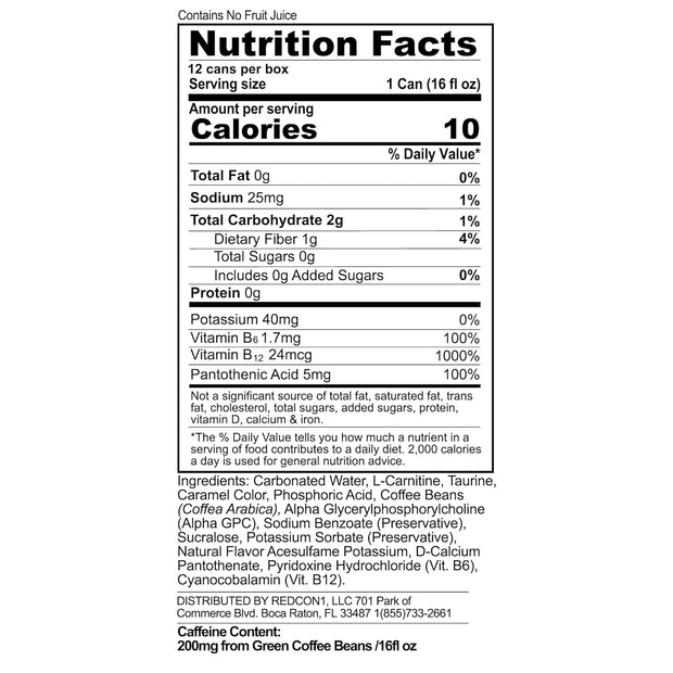 Redcon1 JOLT Cola Energy Drink – 200mg Caffeine, Zero Sugar, 16oz Can – Classic 80s Flavor, Nootropics, B-Vitamins, Metabolism Boost – Performance Energy Beverage (12 Pack)