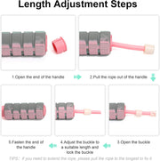 Jump Rope, Training Ropeless Skipping Rope for Fitness, Adjustable Weighted Cordless Jump Rope for Men Women Kids