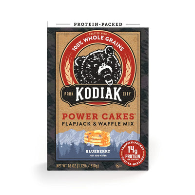 Kodiak Cakes Power Cakes, Pancake & Waffle Mix, Blueberry, High Protein,100% Whole Grains (Pack of 1), 18 Ounce