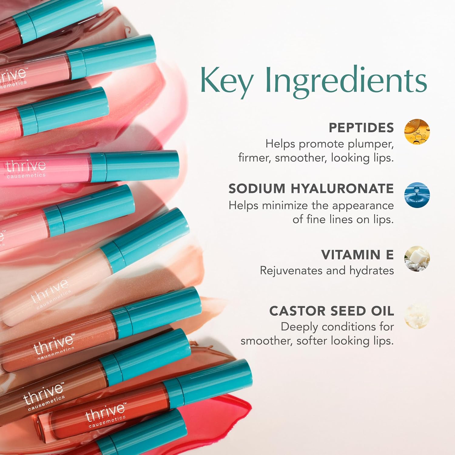 Thrive Causemetics Sheer Strength Lip Plumping Peptide Gloss, Lip Plumper with Vitamin E, Peptides, Plumps, Smooths & Hydrates Lips, High Shine, Vegan & Cruelty Free, Kaisa (Dusty Rose)