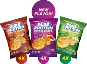 Pure Protein Popped Crisps, High Protein Snack, 12G Protein, Variety Pack: Hickory Barbecue, Sour Cream & Onion, Sweet Chili, 12 Count