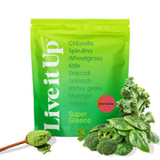 LIVE IT UP Super Greens Powder | All-Natural Plant-Based Superfood Blend with Probiotics & Digestive Enzymes | Supports Gut Health, Immunity, Energy, and Daily Wellness | No Added Sugar - 30 Servings