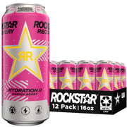 Rockstar Energy Drink with Caffeine Taurine and Electrolytes, Recovery Lemonade, 16oz (12 Pack) (Packaging May Vary)