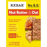 RXBAR Nut Butter and Oat Protein Bars, Protein Snacks, Snack Bars, Honey Cinnamon Peanut Butter, 9.7oz Box (5 Count)