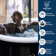 XL Oval Ice Bath Tub for Athletes with Cover by Brisk Bear - Extra Large Cold Plunge Tub for Recovery - Ice Bath Plunge Pool with Digital Timer - Cold Plunge to Soothe Muscles - Black Ice Tub