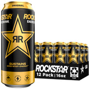 Rockstar, Boom Energy Drink with Caffeine and Taurine Packaging May Vary, Whipped Strawberry, 16 Fl Oz (Pack of 12)