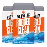 Wild Willies Moisturizing Mens Bar Soap - Bath Soaps with Shea Butter for Odor Protection - Natural Body Bar for Men - River Mist Scent, 3 Pack