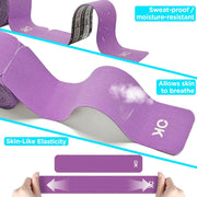 OK TAPE 4 Rolls Kinesiology Tape Precut, Cotton Elastic Athletic Tape Latex Free,20 Strips per Roll 2in x 16ft,Muscle Support,Mixcolor